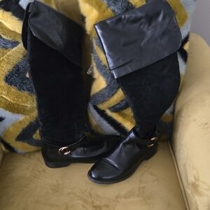 Shoe Dazzle Black Over the Knee Boots